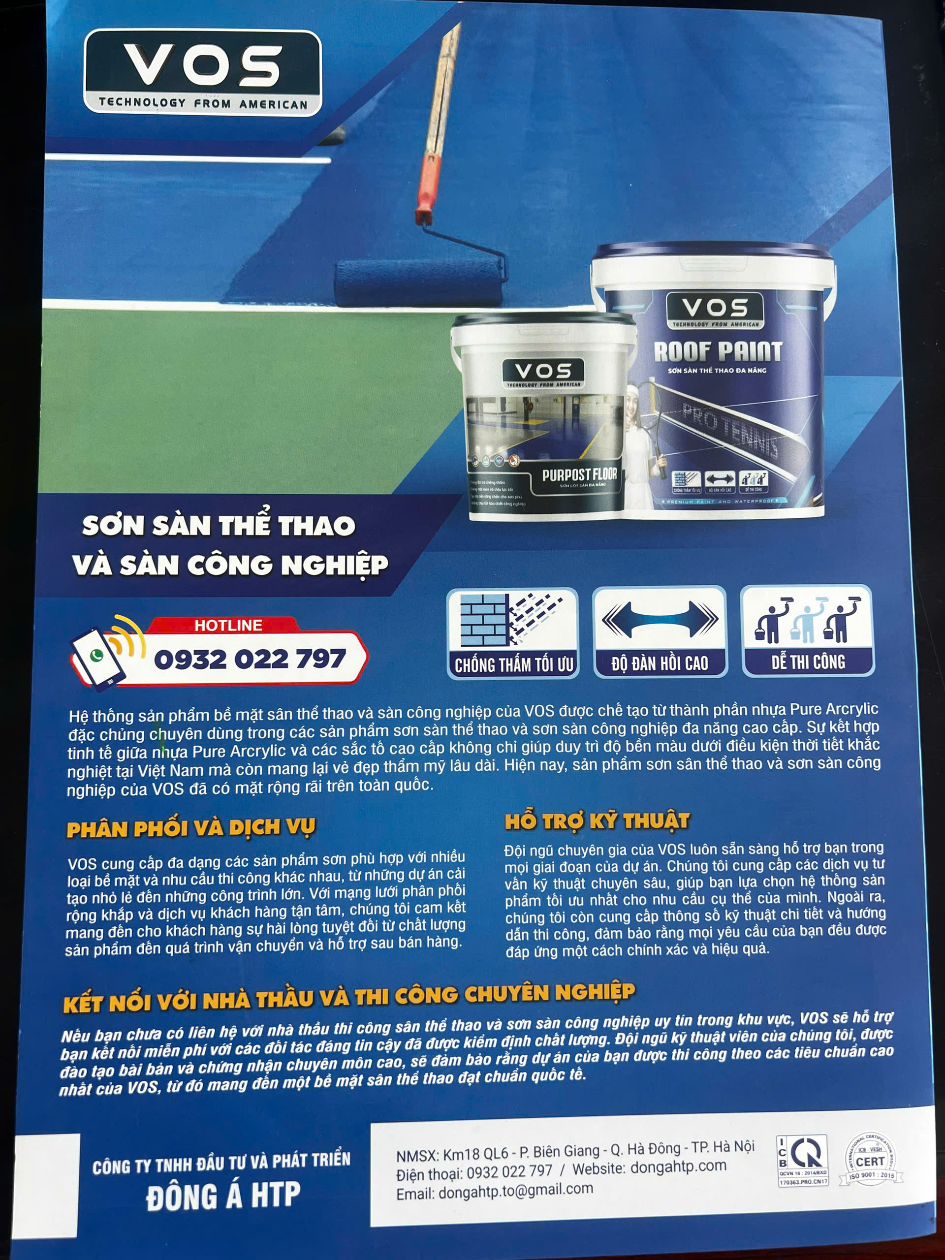 Sơn kẻ vạch sàn thể thao PickleBall VOS 04 ( 5L)